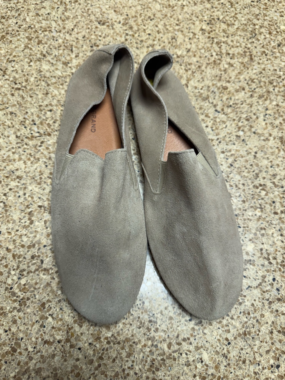 Lucky Brand Taupe Suede Slip-On Loafers